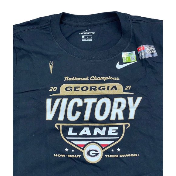 Georgia Bulldogs Nike CFP 2021 National Champions Locker Room Tee Size L Black - Picture 2 of 6